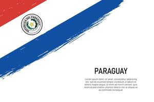 grunge styled borsta stroke bakgrund med flagga av paraguay vektor