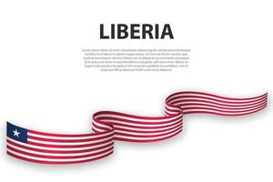 schwenkendes band oder banner mit der flagge von liberia vektor