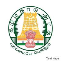 Wappen von Tamil Nadu ist eine indische Region. Vektor-Emblem vektor