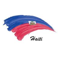 Aquarellmalerei Flagge von Haiti. Pinselstrich-Illustration vektor