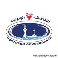 Wappen des nördlichen Gouvernements ist eine Region von Bahrain. Vektor