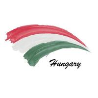 vattenfärg målning flagga av Ungern. borsta stroke illustration vektor