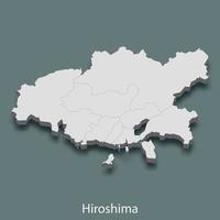 3d isometrisk Karta av hiroshima är en stad av japan vektor