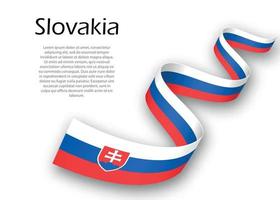 viftande band eller banderoll med Slovakiens flagga vektor