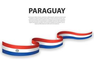 schwenkendes band oder banner mit flagge von paraguay vektor