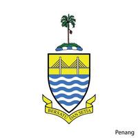 Wappen von Penang ist eine malaysische Region. Vektor-Emblem vektor