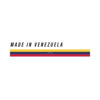 tillverkad i venezuela, bricka eller märka med flagga isolerat vektor