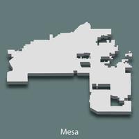 isometrische 3d-karte von mesa ist eine stadt der vereinigten staaten vektor