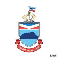 Wappen von Sabah ist eine malaysische Region. Vektor-Emblem vektor