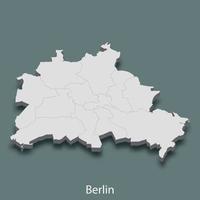 isometrische 3d-karte von berlin ist eine stadt von deutschland vektor