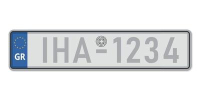 Nummernschild. Fahrzeugschein griechenland vektor