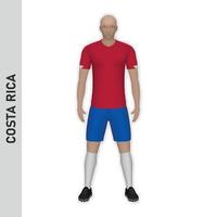 3D-realistisches Fußballspieler-Mockup. Trikot der Costa Rica Fußballmannschaft vektor