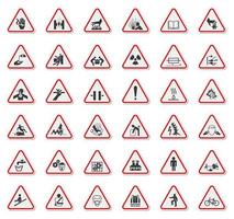 varningsrisk symboler etiketter tecken vektor