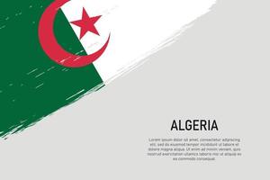 grunge styled borsta stroke bakgrund med flagga av algeriet vektor