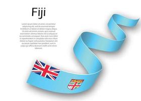 schwenkendes band oder banner mit flagge von fidschi. Vorlage für unabhängig vektor