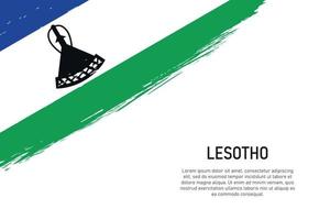 grunge styled borsta stroke bakgrund med flagga av lesotho vektor