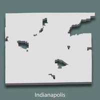 isometrische 3d-karte von indianapolis ist eine stadt der vereinigten staaten vektor