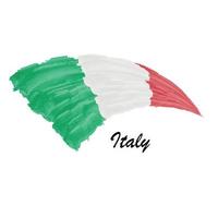 vattenfärg målning flagga av Italien. borsta stroke illustration vektor
