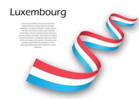 viftande band eller banderoll med luxemburgska flaggan vektor