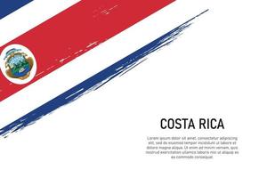 grunge styled borsta stroke bakgrund med flagga av costa rica vektor