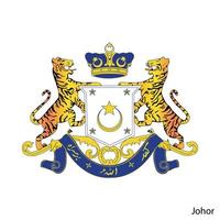 täcka av vapen av johor är en malaysiska område. vektor emblem