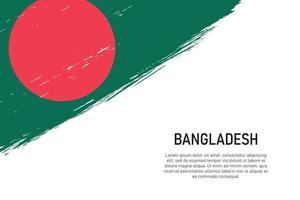 grunge styled borsta stroke bakgrund med flagga av bangladesh vektor