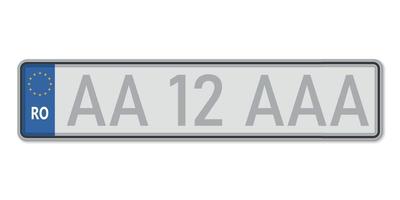 Nummernschild. Kfz-Zulassungsschein von Rumänien vektor