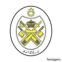 Wappen von Terengganu ist eine malaysische Region. Vektor-Emblem vektor