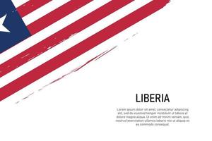 Grunge-Stil Pinselstrich Hintergrund mit Flagge von Liberia vektor