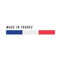 tillverkad i Frankrike, bricka eller märka med flagga isolerat vektor