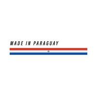 tillverkad i paraguay, bricka eller märka med flagga isolerat vektor