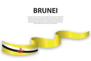 schwenkendes band oder banner mit der flagge von brunei vektor