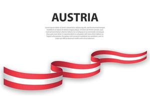 schwenkendes band oder banner mit flagge von österreich. vektor