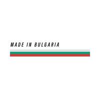 tillverkad i bulgarien, bricka eller märka med flagga isolerat vektor