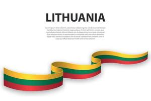 viftande band eller banderoll med flagga Litauen vektor