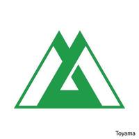 Wappen von Toyama ist eine japanische Präfektur. Vektor-Emblem vektor