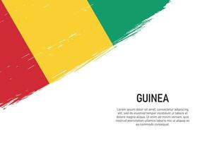 grunge styled borsta stroke bakgrund med flagga av guinea vektor