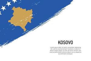 Grunge-Stil Pinselstrich Hintergrund mit Flagge des Kosovo vektor