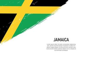 Grunge-Stil Pinselstrich Hintergrund mit Flagge Jamaikas vektor