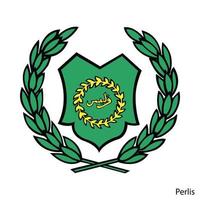 Wappen von Perlis ist eine malaysische Region. Vektor-Emblem vektor