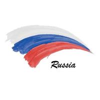 Aquarellmalerei Flagge Russlands. Pinselstrich-Illustration vektor