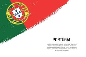 grunge styled borsta stroke bakgrund med flagga av portugal vektor