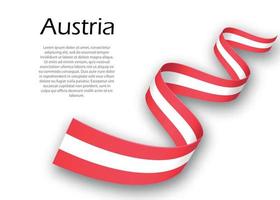 schwenkendes band oder banner mit flagge von österreich vektor