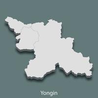 isometrische 3d-karte von yongin ist eine stadt von korea vektor