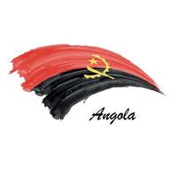 Aquarellmalerei Flagge von Angola. Pinselstrich-Illustration vektor