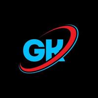 gk gk-Buchstaben-Logo-Design. Anfangsbuchstabe gk verknüpfter Kreis Monogramm-Logo in Großbuchstaben rot und blau. gk-Logo, gk-Design. gg, gg vektor