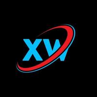xw xw Buchstabe Logo-Design. Anfangsbuchstabe xw verknüpfter Kreis Monogramm-Logo in Großbuchstaben rot und blau. xw-Logo, xw-Design. xw, xw vektor
