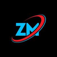 zm z m brev logotyp design. första brev zm länkad cirkel versal monogram logotyp röd och blå. zm logotyp, z m design. zm, z m vektor