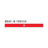 tillverkad i tunisien, bricka eller märka med flagga isolerat vektor