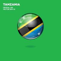 tanzania flagga 3d knappar vektor